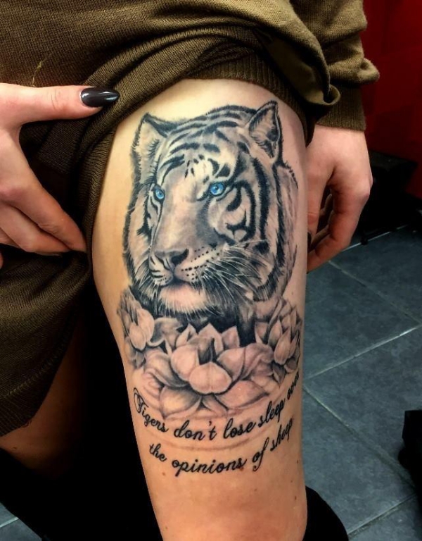 60 Meaningful Tiger Tattoos with the Difference - Four Paw Square